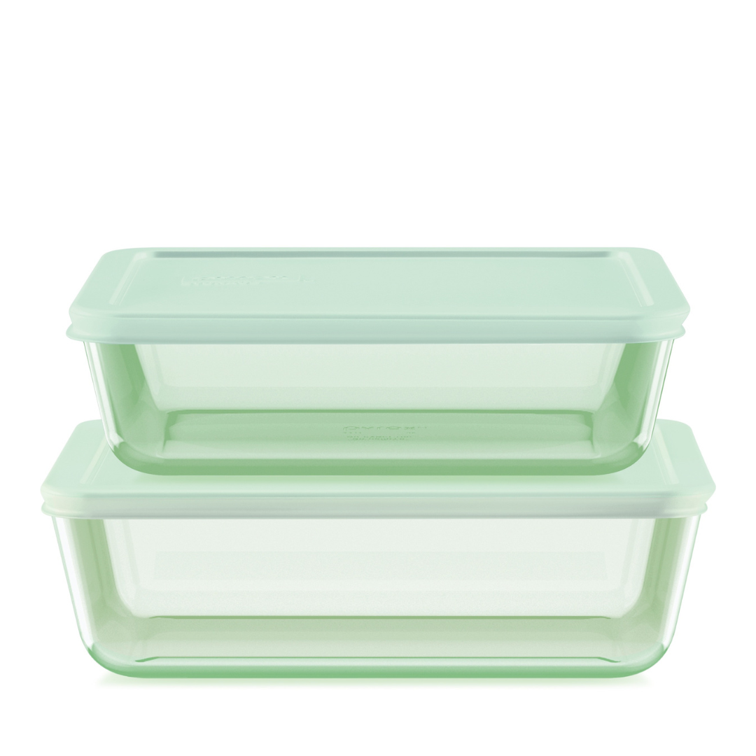 Pyrex® Colours Simply Store Green 4 Piece Set (6 Cup|11 Cup)