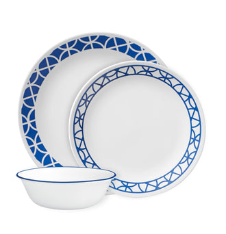CLEARANCE Corelle® Cobalt Circles 12 Piece  Dinner Set