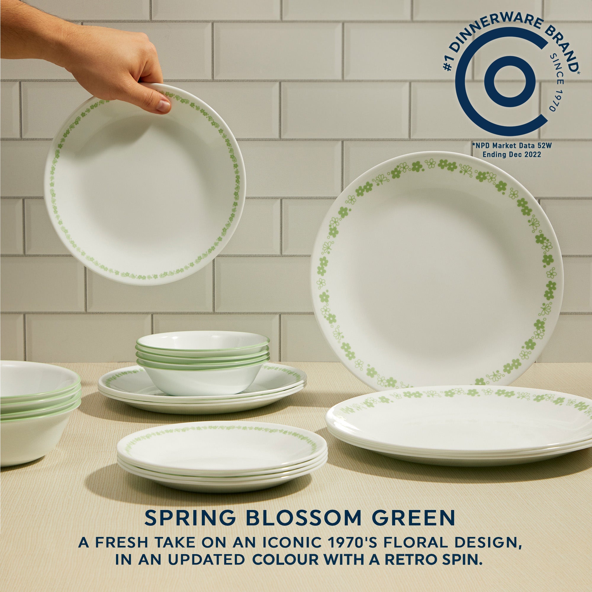 Corelle® Spring Blossom Green Soup/Cereal Bowl 532mL