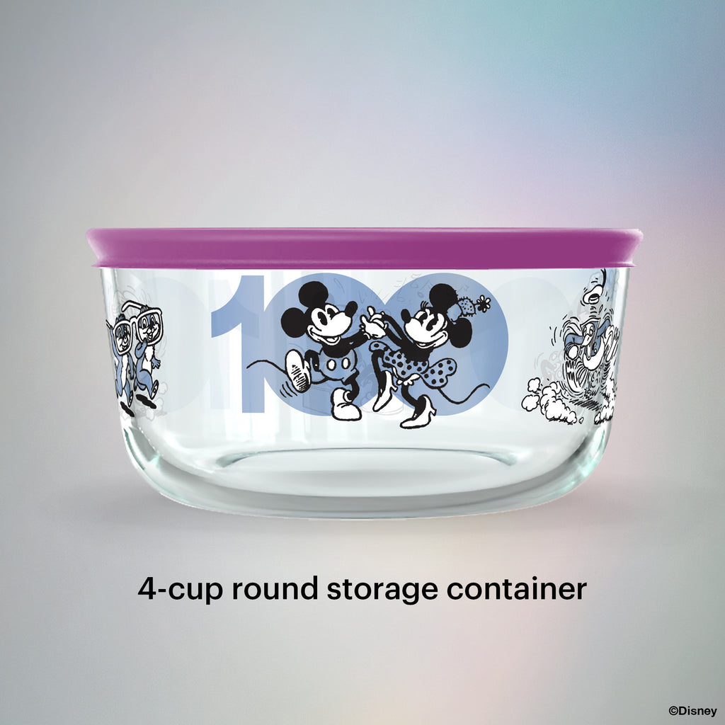 Pyrex Disney Anniversary 4-Cup Round Glass Storage with Lid, Disney Mickey  Mouse Club 