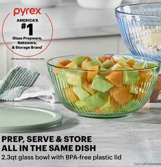 Pyrex® Colours Sculpted Green Mixing Bowl 2.3L