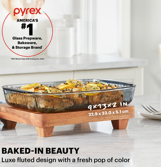 Pyrex® Colours Sculpted Smoke Bakeware Rectangle 2.85L
