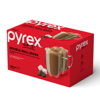 Pyrex® Double Wall Mug 350mL-2 Pack