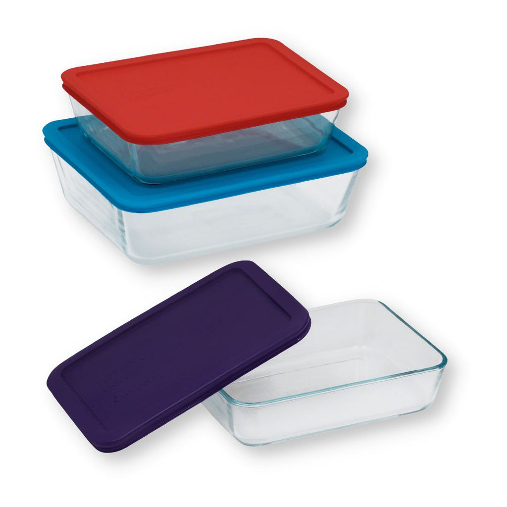 Pyrex Simply Store 10-piece Meal Prep Rectangular Glass Storage Set 