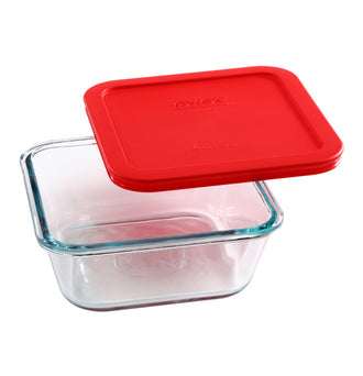 Pyrex® Storage Red 4 Cup Square