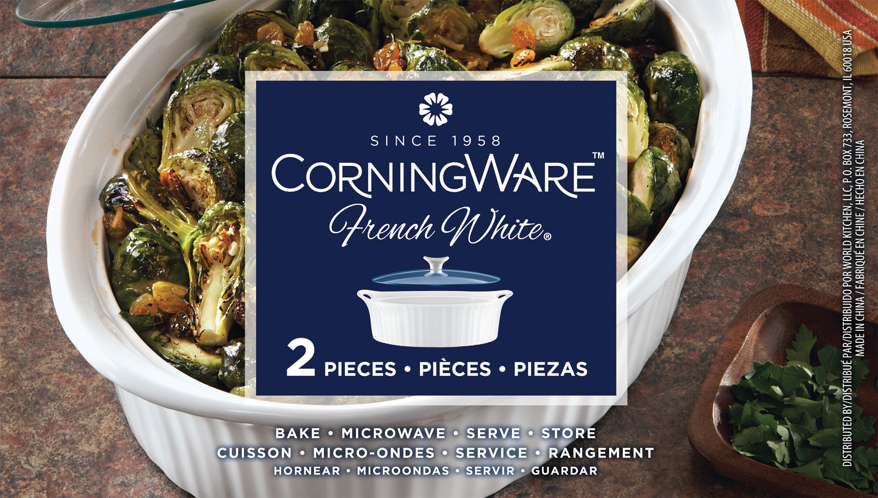 Corningware® French White 2.35L Oval Covered Casserole