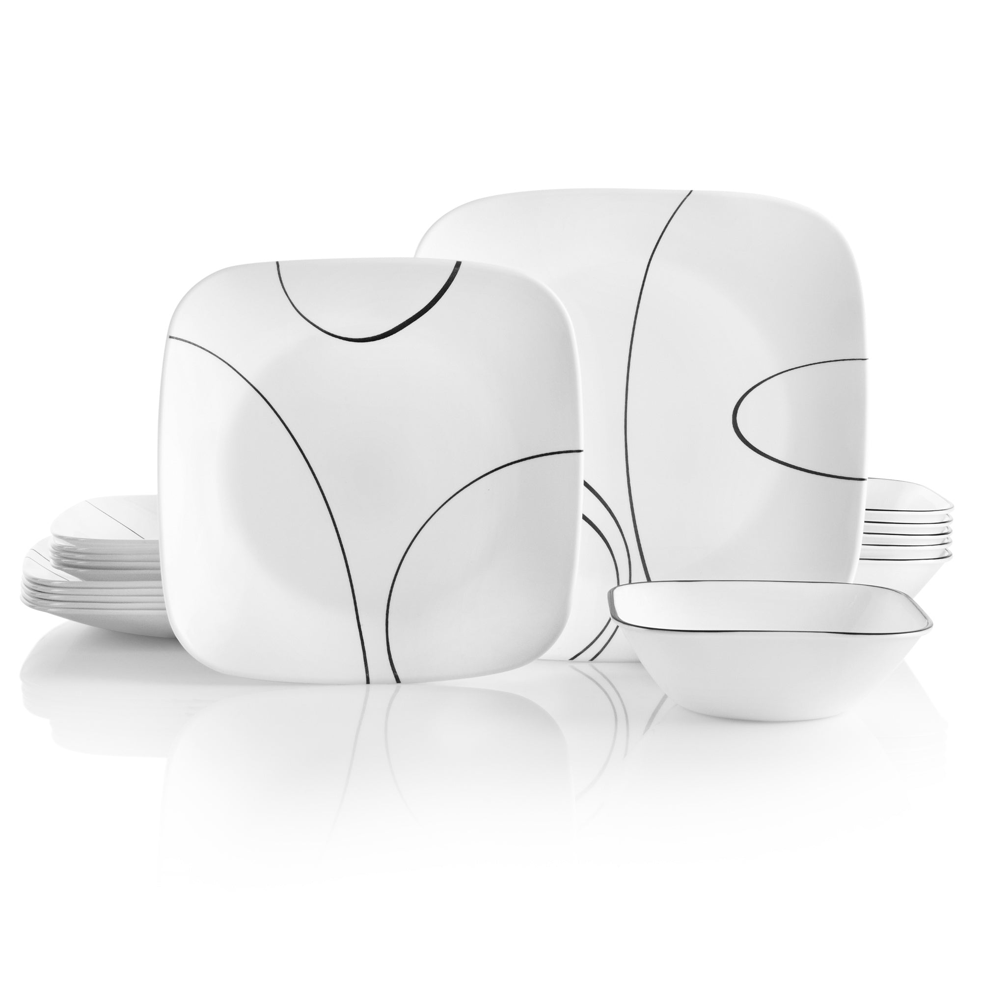 Corelle® Square Simple Lines 18 Piece Dinner Set