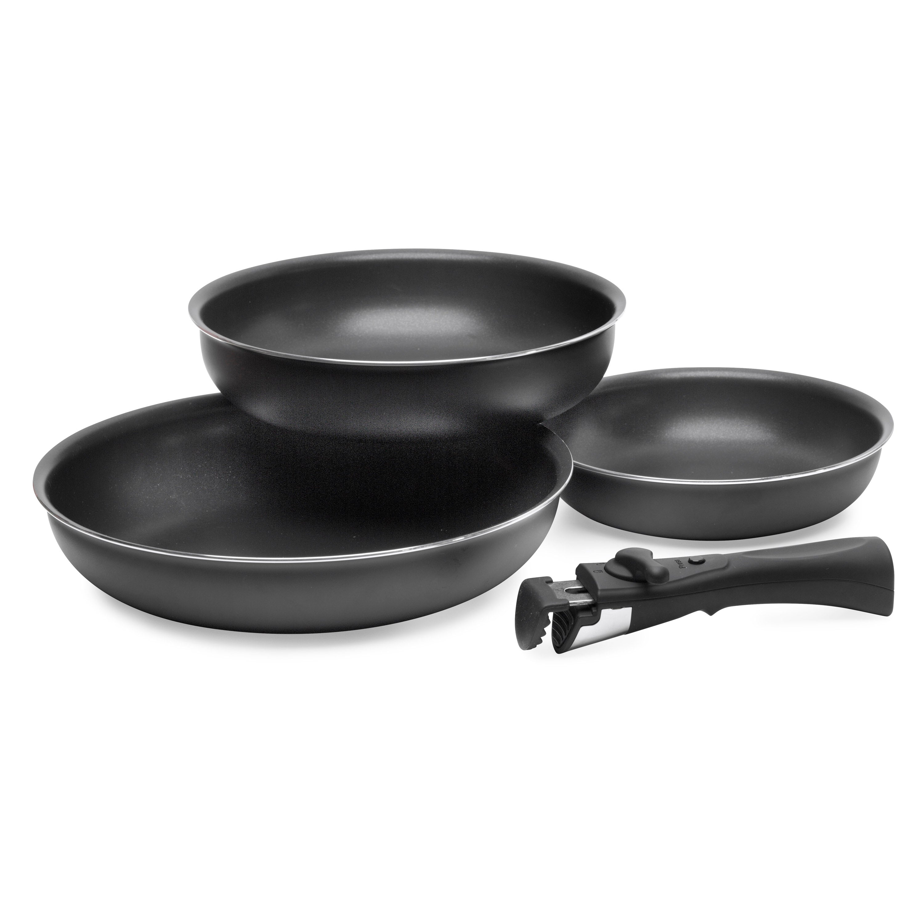 PYREX® Evolution Cookware 4 Piece Fry Pan Set w/Detachable Handle