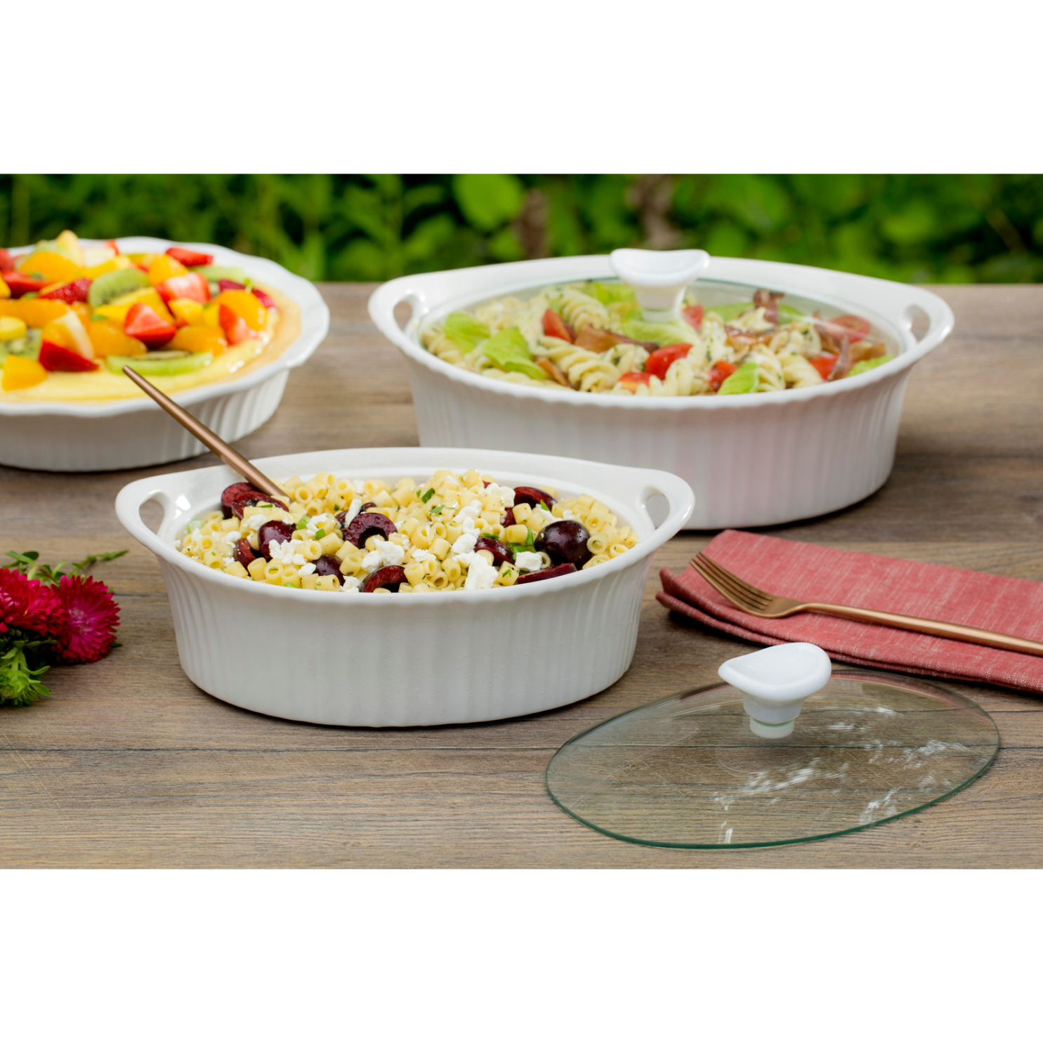 Corningware® French White 1.4L Oval Covered Casserole