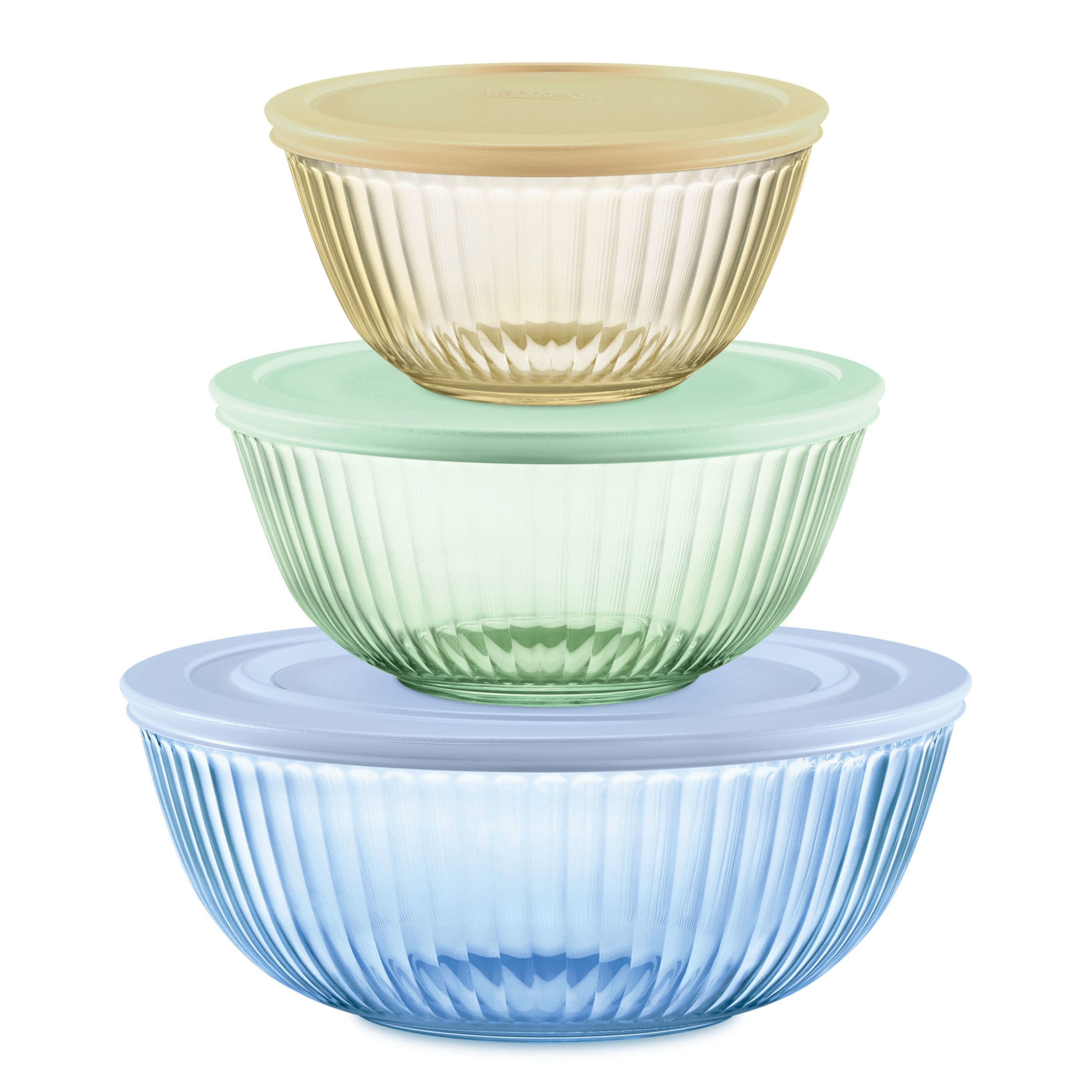 Pyrex® Color Sculptured 6 Piece Bowl Set (Yellow/Green/Blue)