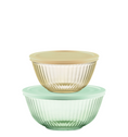 Pyrex® Color Sculptured Bowl 4 Piece Set (Yellow/Green)