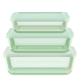 Pyrex® Colour Simply Store Green 6 Piece Set (3 Cup|6 Cup|11 Cup)