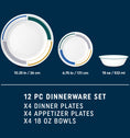 Corelle® Color Block 12 Piece Dinner Set