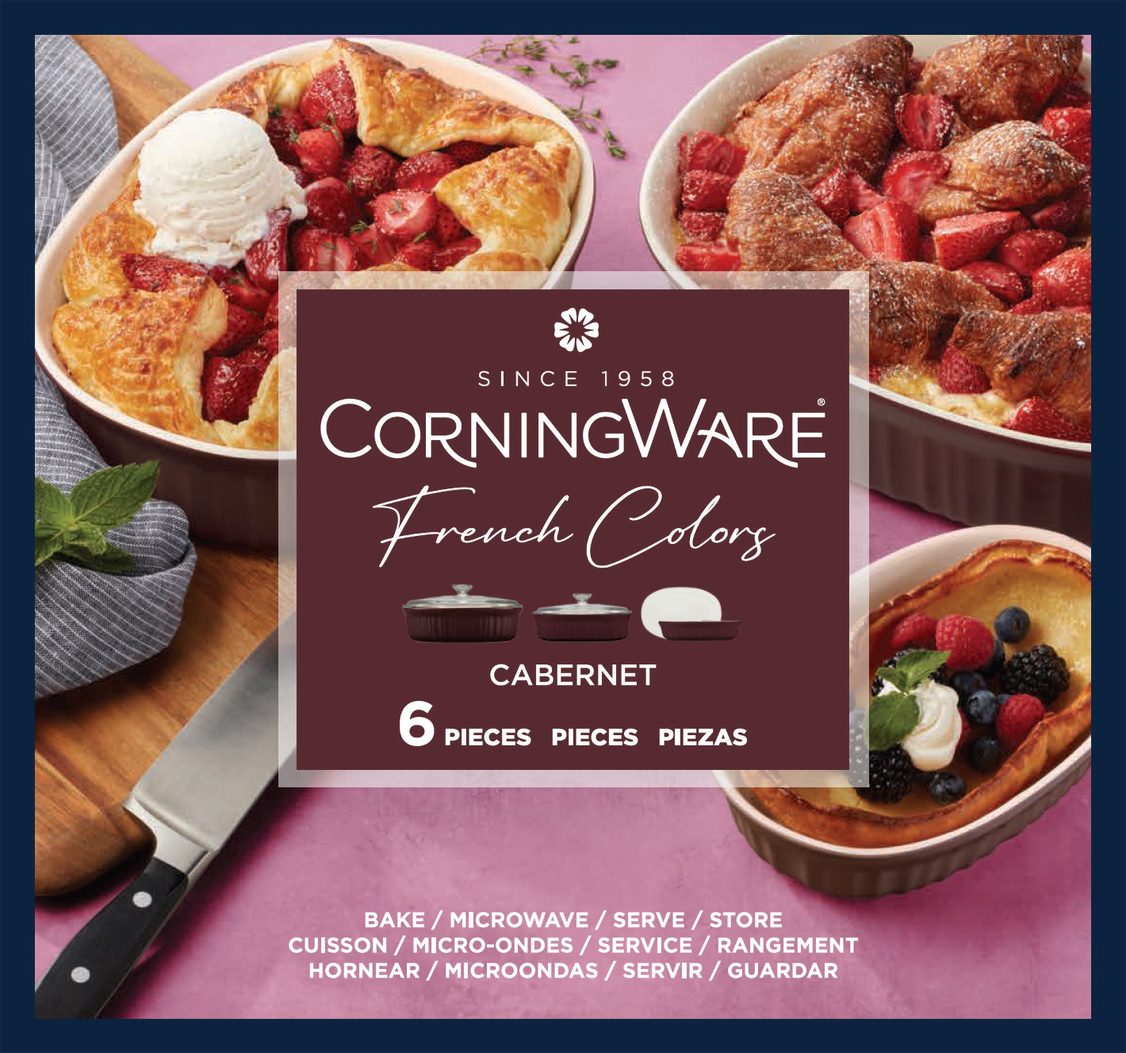 Corningware® FW Colors 6 Piece Set Cabernet
