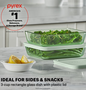 Pyrex® Colours Simply Store Green 3 Cup Rectangle
