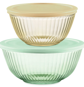 Pyrex® Color Sculptured Bowl 4 Piece Set (Yellow/Green)