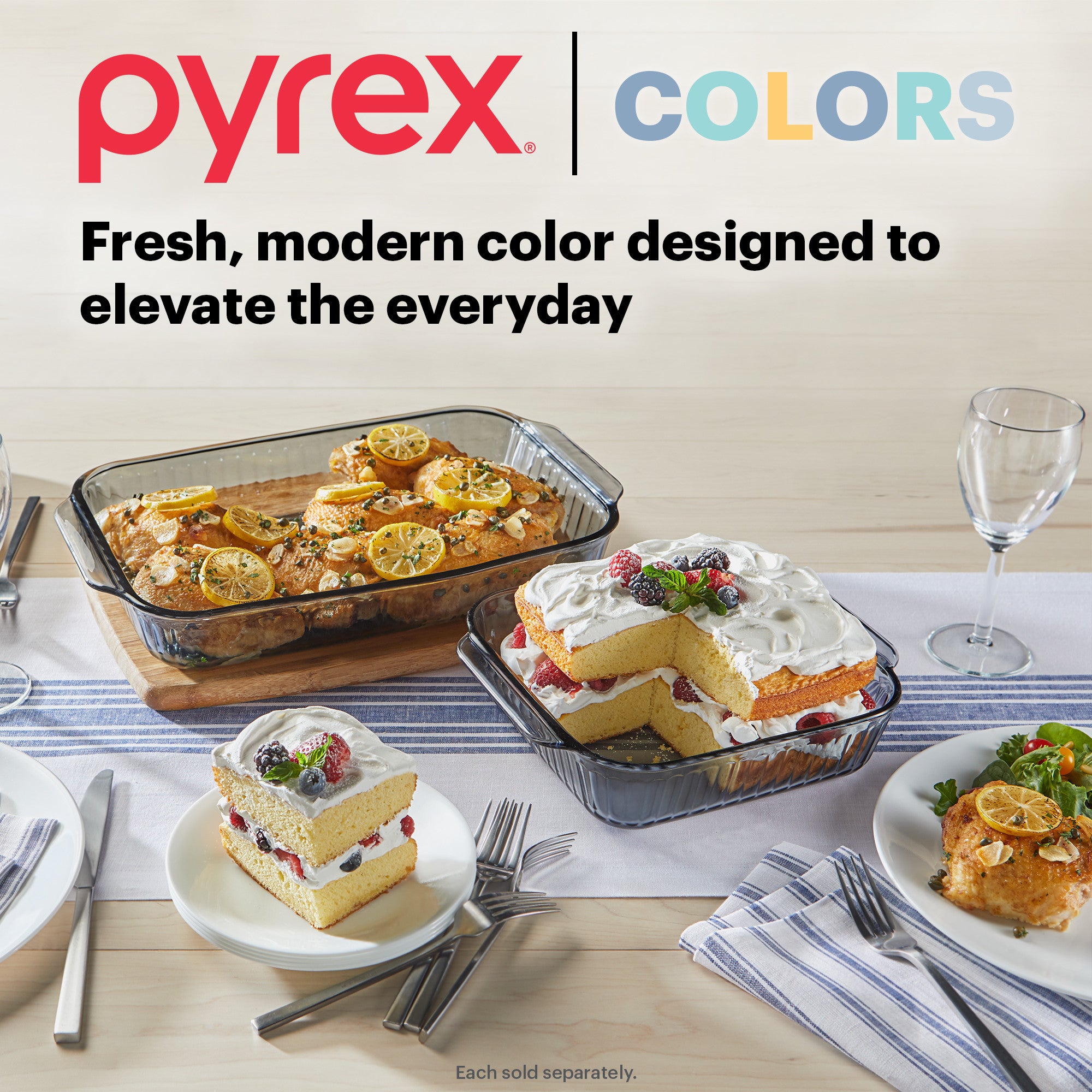 Pyrex® Colours Sculpted Smoke Bakeware 4 Piece Set (2.85L/20cm)