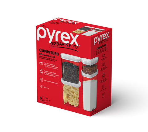 Pyrex Canister 4 Pc Set Rectangle