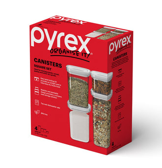 Pyrex® Canister Square 4 Pc Set