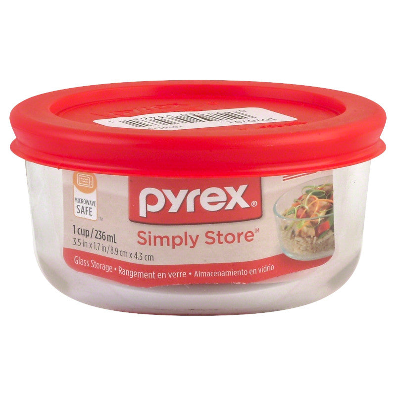Pyrex® Storage Red 1 Cup Round