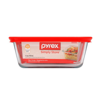 Pyrex® Simply Store Red Square 4 Cup