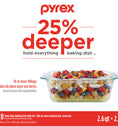 Pyrex® Deep Dish Square Baker with Sage Lid 2.5L