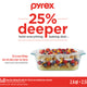 PYREX Deep Dish Square Baker with Sage Lid 2.5L