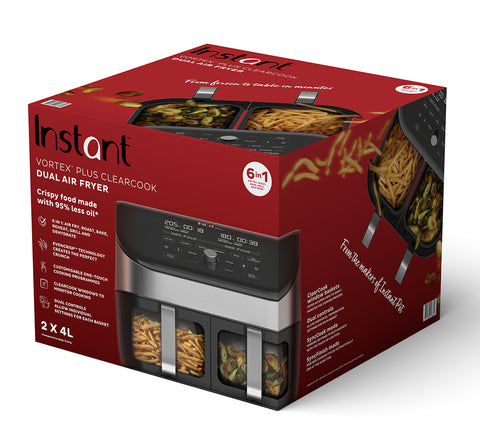 Instant Vortex Plus Dual Air Fryer with ClearCook 8L