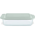 Pyrex® Deep Dish Oblong Baker with Sage Lid 4.7L