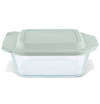 Pyrex® Deep Dish Square Baker with Sage Lid 2.5L