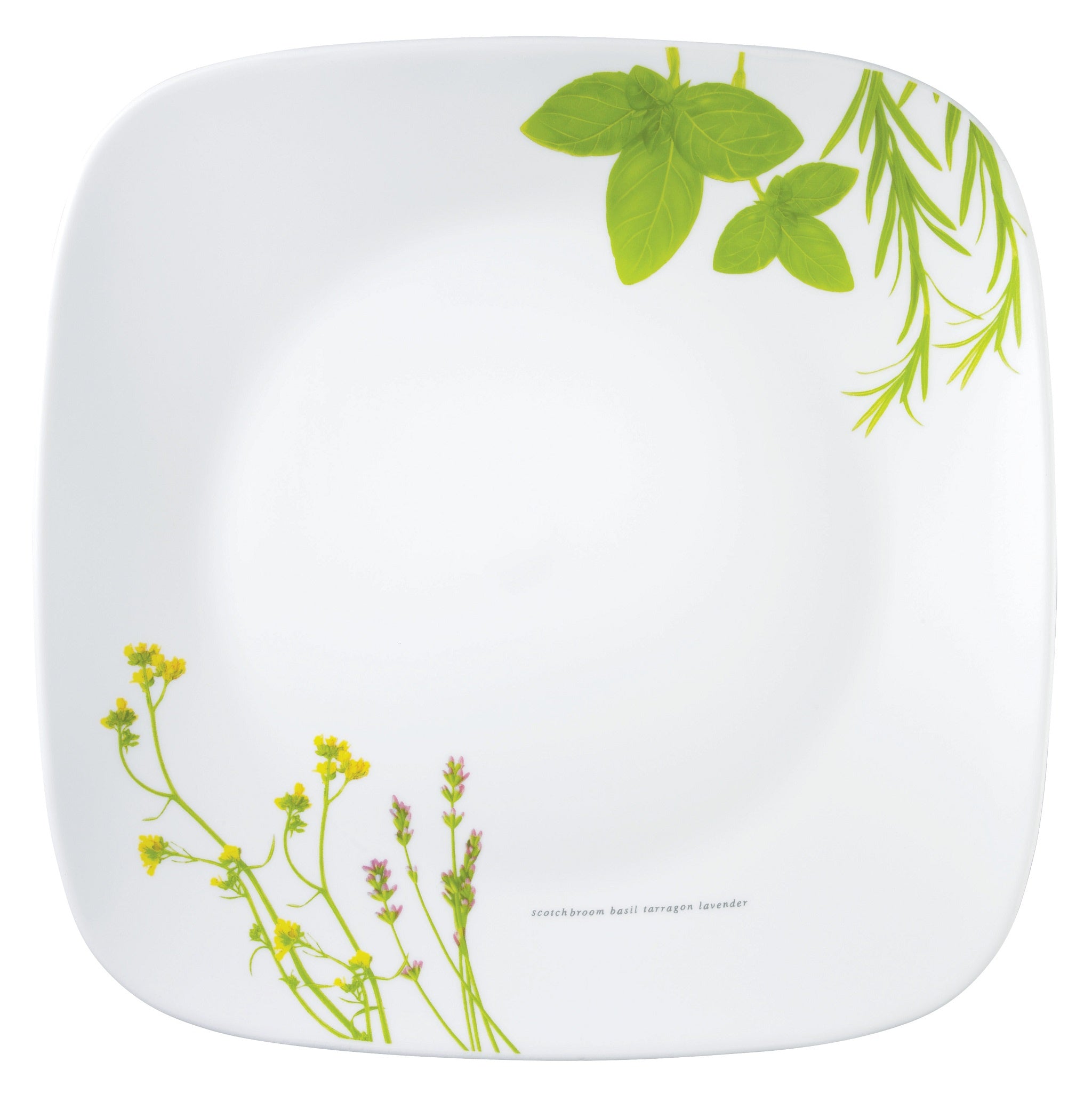 Corelle® Square European Herbs Lunch Plate 22.9cm