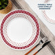 CLEARANCE CORELLE Crimson Trellis 12 Piece Dinner Set-1148951